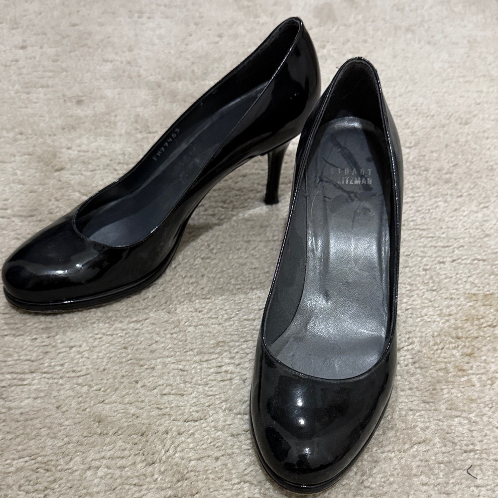 Stuart Weitzman Glossy Black Heels